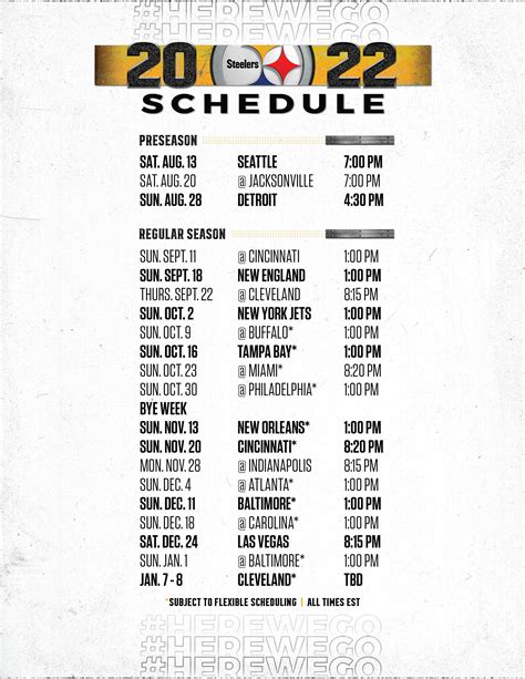 Printable Pittsburgh Steelers Schedule 2025 Pdf - Free Printable Schedules