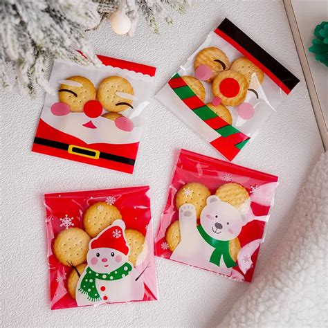 Bolsas De Embalaje De Galletas Autoadhesivas Para Navidad Bolsas De