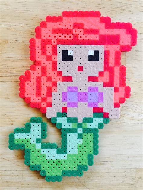 The Little Mermaid Ariel Disney Princess Perler Hama Fuse Beads Template Perler Beads