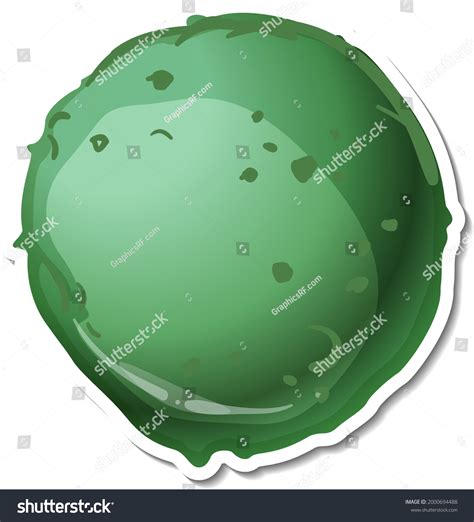 Sticker Template Green Asteroid Isolated Illustration Stock Vector ...