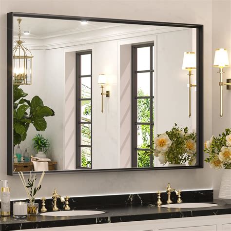 Keonjinn Black Framed Mirror For Bathroom X Inch Rectangular Wall