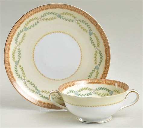 Watteau Footed Cream Soup Bowl Saucer Set By Noritake Replacements