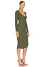 Nbd Bekah Deep V Midi Dress In Olive Green Revolve