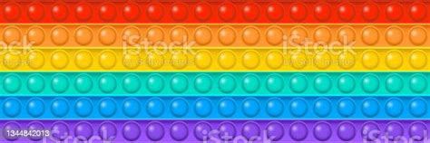 Popit Vector Toy Seamless Pattern Rainbow Push Bubbles Sensory Game