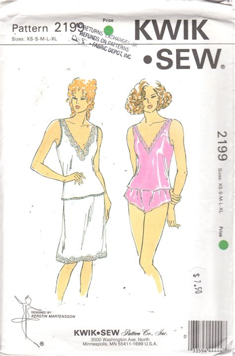 Kwik Sew S Misses V Neck Camisole Half Slip And Etsy