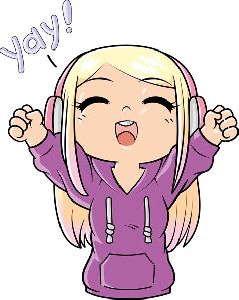 Chibi Anime Girl With Headphones