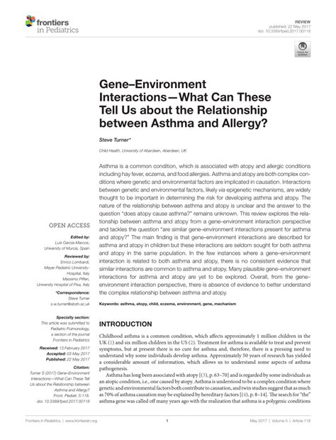 Pdf Gene Environment Interactions—what Can These Tell Us About The