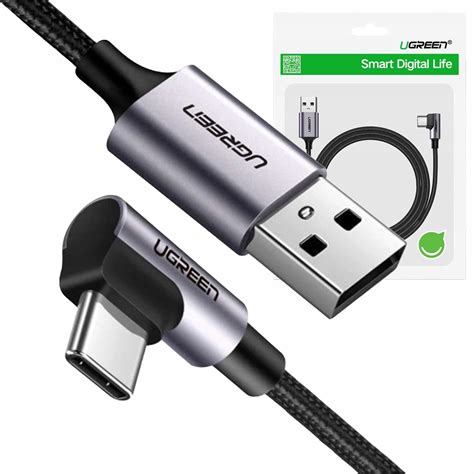 Ugreen Kabel Usb Usb C Typ C KĄtowy 90 Stopni Qc 30 3a Mocny PrzewÓd