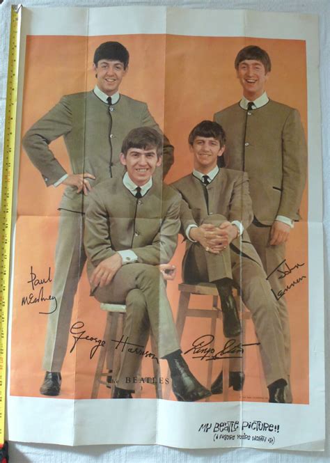 Extremely Rare Beatles 1964 HiBrows Forget Me Not Birthday Card Poster