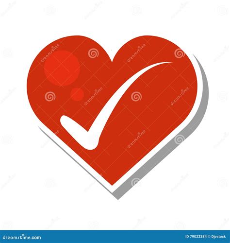 Heart With Check Icons Stock Vector Illustration Of Isolated 79022384