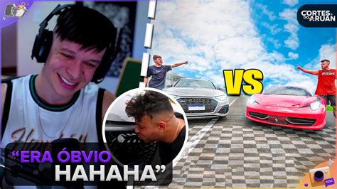 ARUAN REAGE O DIA QUE EU FUI HUMILHADO NO RACHA ENTRE A FERRARI VS RS4