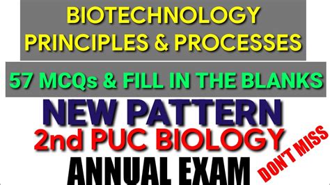 Biotechnology Principles And Processes Most Important Questions Mcqs