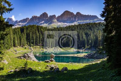 View Of Karersee Lago Di Carezza One Of The Most Beautiful Wall