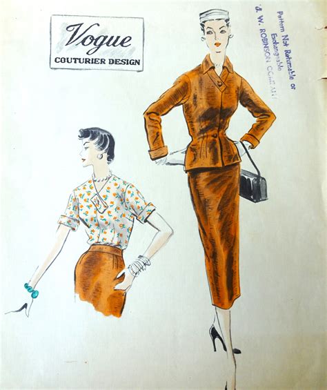 S Stunning Slim Skirt Suit And Blouse Pattern Vogue Couturier