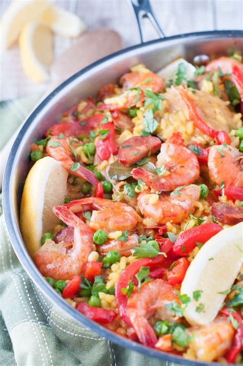 Chicken and Shrimp Paella with Portuguese Chouriço Photos Food