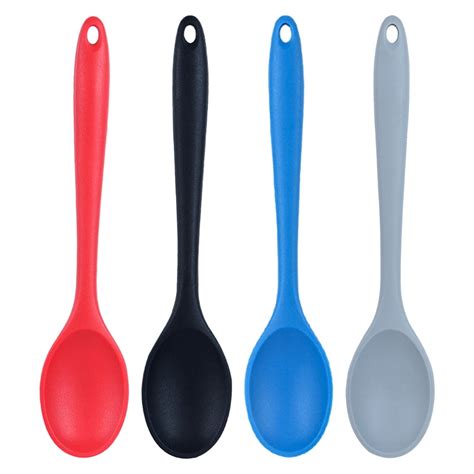 4 Pcs Silicone Spoons For Cooking Heat Resistant Hygienic Design