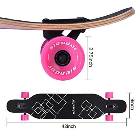 Slendor Longboard Skateboard 42 Inch Drop Through Deck Complete Maple