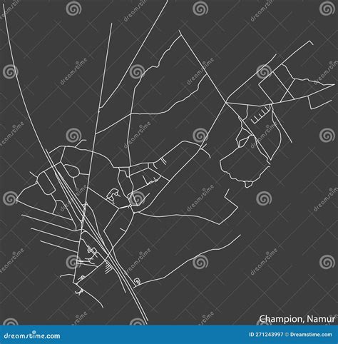 Street Roads Map Of The CHAMPION DISTRICT NAMUR Stock Vector