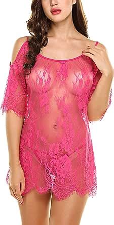 Avidlove Women Chemises Lace Smock Sexy Lingerie Mini Babydoll Mesh