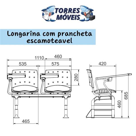 Longarina Torres Ergoplax prancheta Torres Móveis