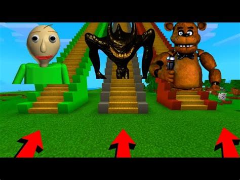 Minecraft PE DO NOT GO UP THE WRONG STAIRCASE Beast Bendy Baldi