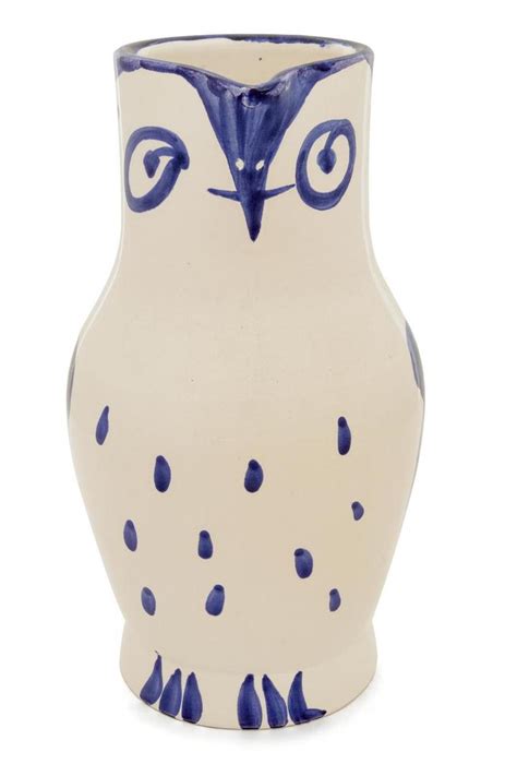 Pablo Picasso Spanish 1881 1973 Hibou 1954 White Earthenware Ceramic Pitcher Stamped And