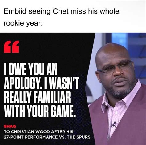 Embiid Seeing Chet Miss His Whole Rookie Year | I Owe You an Apology. I ...