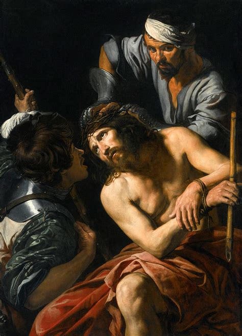 The Crowning with Thorns Painting by Valentin de Boulogne - Pixels