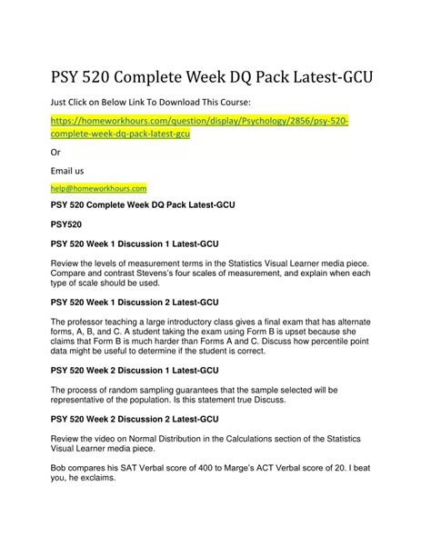 Ppt Psy Complete Week Dq Pack Latest Gcu Powerpoint Presentation