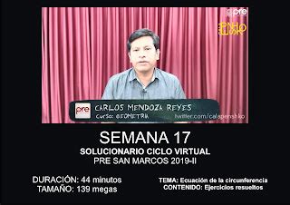 Solucionarios de la Pre San Marcos Geometría Semana 17 Pre San Marcos