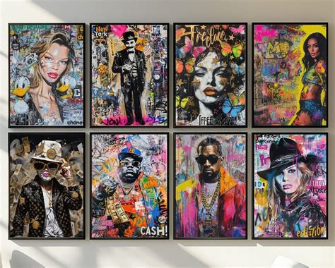 Set of 8 Graffiti Wall Art,street Pop Art Print Set,printable Fashion ...