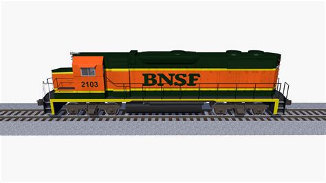 Bnsf Train Engine Emd Gp38 3d Model 7 Blend 3ds C4d Gltf Fbx