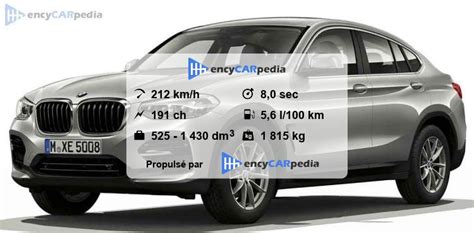 Bmw X4 Xdrive20d G02 Fiches Techniques 2018 2021 Performances