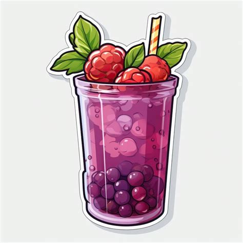 Aufkleber Vektorlogo Boysenberry Juice Vektor mit weißer Rückseite