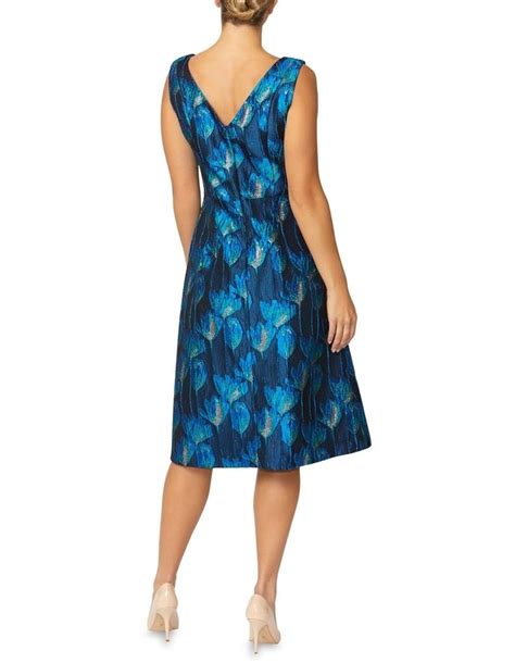 Anthea Crawford Avery Jacquard Dress In Navy MYER