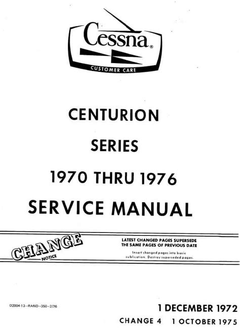 Cessna Centurion Series Thru Service Manual