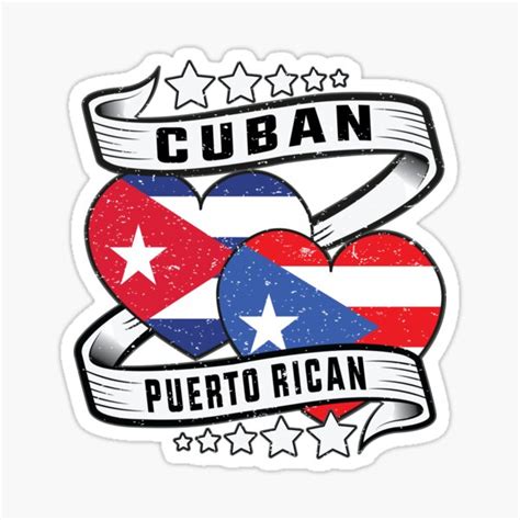 Cuban Puerto Rican Flag Shirt Half Puerto Rican And Half Cuban Sticker For Sale By Davinccidz