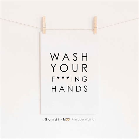 Wash Your Fucking Hands Print Bathroom Printable Wall Art Etsy