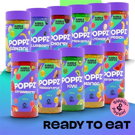 POPPZ Popping Boba Fruit Pearls For Bubble Tea Fruit Bursting Tapioca