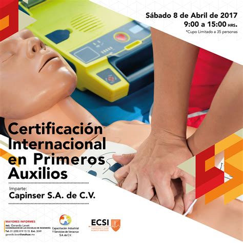 Certificación Internacional en Primeros Auxilios RCP y DAE