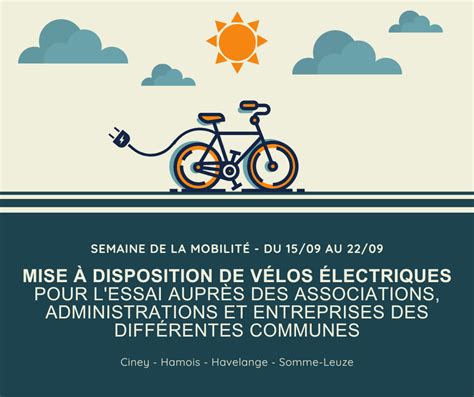 Semaine de la mobilité Action prêt de vélo électrique Hamois