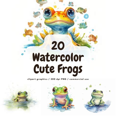 Watercolor Cute Animals Clipart Cute Bundle For Kids Etsy