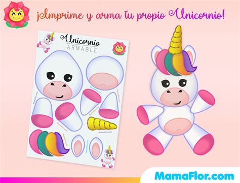 Tarea En Casa UNICORNIO Armable Para Imprimir GRATIS MamaFlor