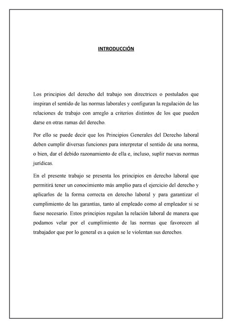 Principios Laborales Introducci N Los Principios Del Derecho Del