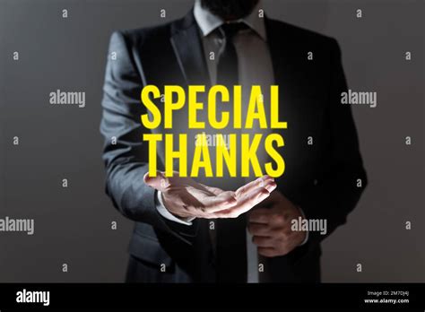 Sign Displaying Special Thanks Business Overview Expression Of