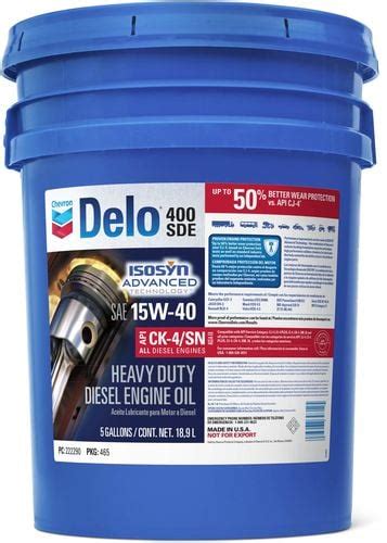 Chevron Delo Conventional Motor Oil 15W-40 5 Gallon 40015405 | O'Reilly ...