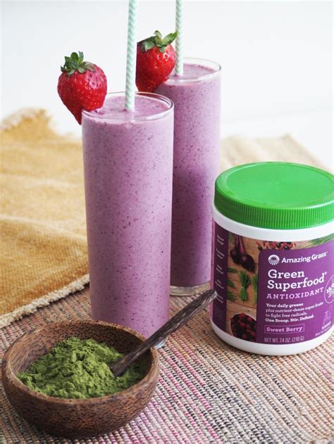 Berry Boost Smoothie Recipe Amazing Grass Amazing Grass Green Superfood Green Superfood