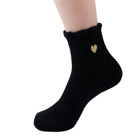 Wtxue Valentines Socks Heart Socks Winter Solid Color Brushed Thick Plush Home Socks Ski Socks