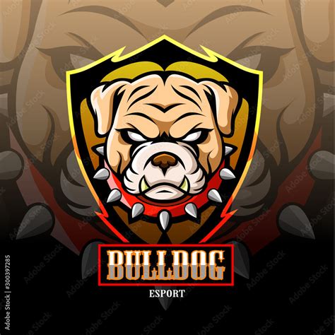 Bulldog mascot esport logo design. Stock Vector | Adobe Stock