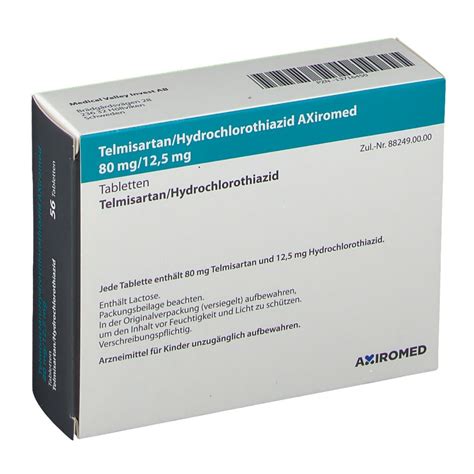 Telmisartan Hydrochlorthiazid Axiromed Mg Mg St Mit Dem E